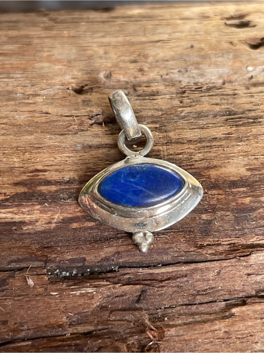Sterling Silver Blue Lapis Eye Pendant
